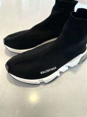 Balenciaga Speed Trainers Black Sneakers Like New Men’s Size 8